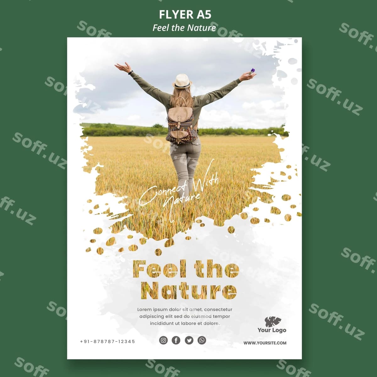 Tabiiylik shabloni flyer | Feel nature template flyer