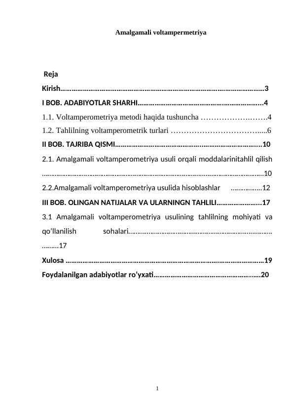 Amalgamali voltampermetriya