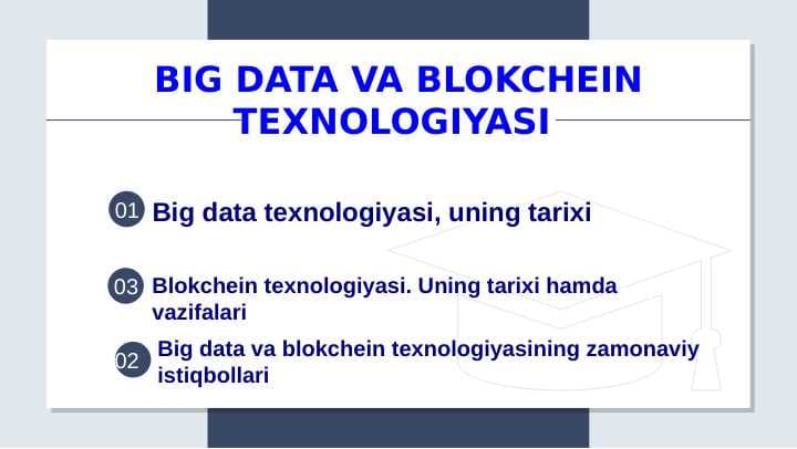BIG DATA VA BLOKCHEIN TEXNOLOGIYASI