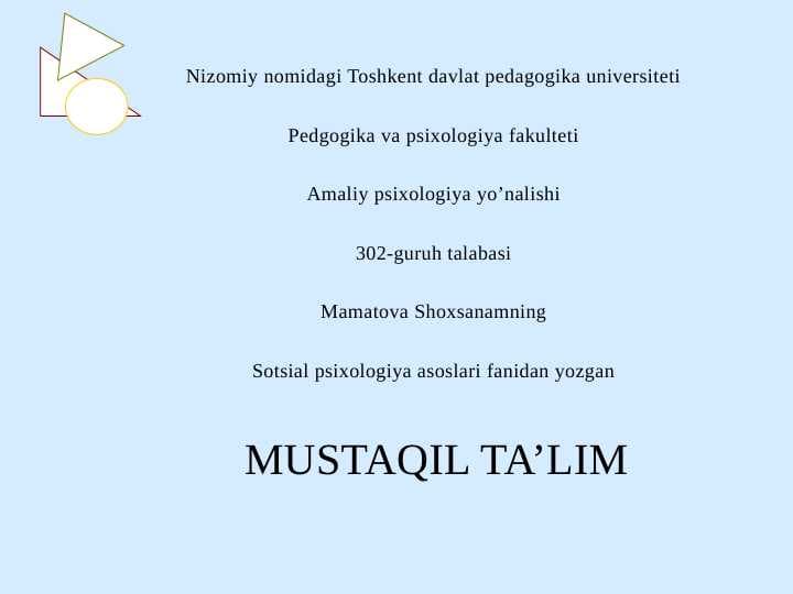 KICHIK GURUHLAR PSİXOLOGIYASI