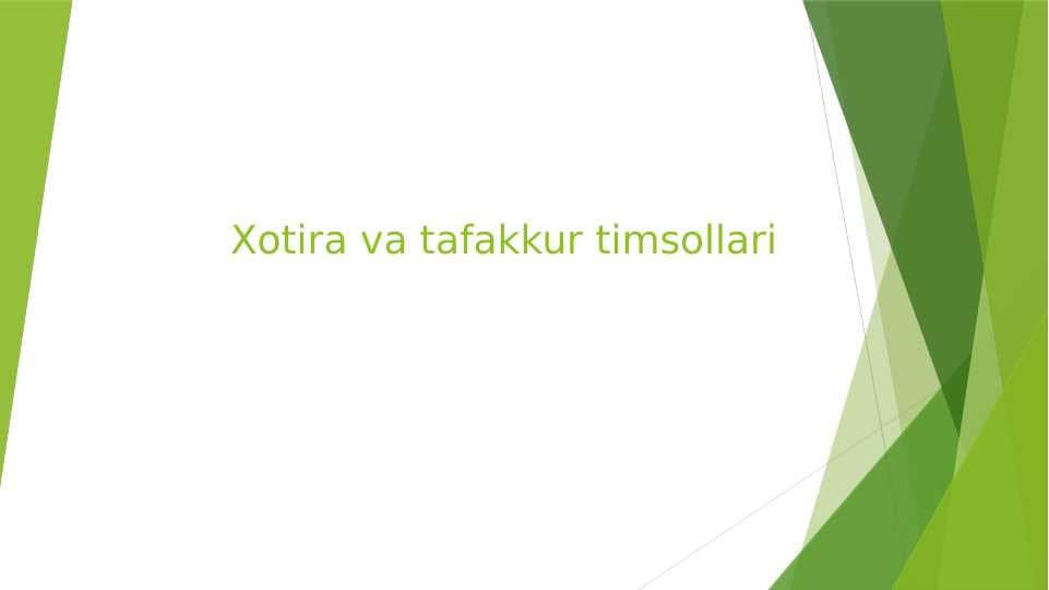 Xotira va tafakkur timsollari