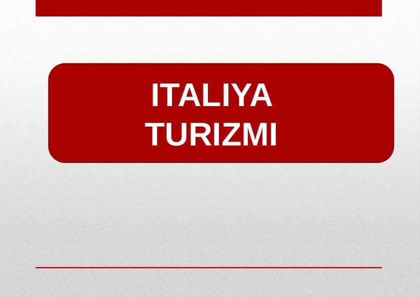 ITALIYA TURIZMI
