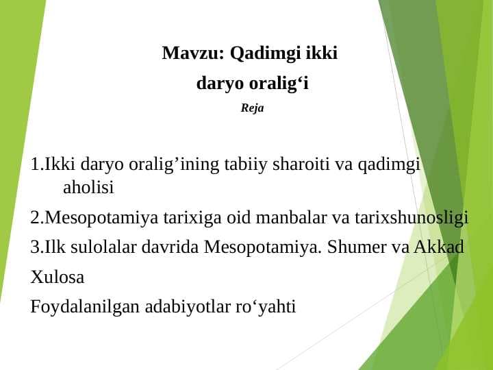 Qadimgi ikki daryo oralig‘i