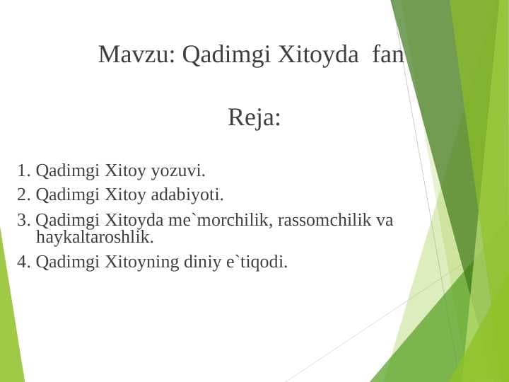Qadimgi Xitoyda  fan