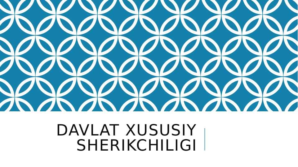 Davlat xususiy sherikchiligi