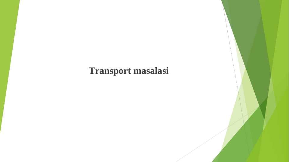 Transport masalasi