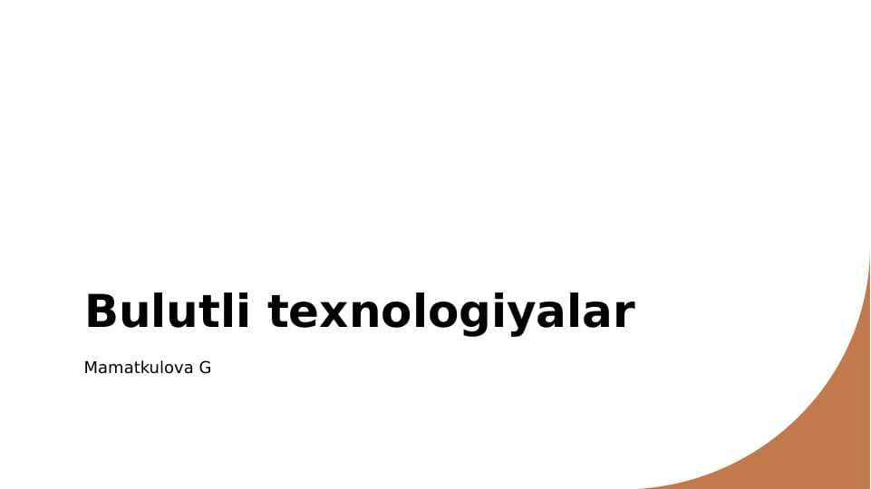 Bulutli texnologiyalar