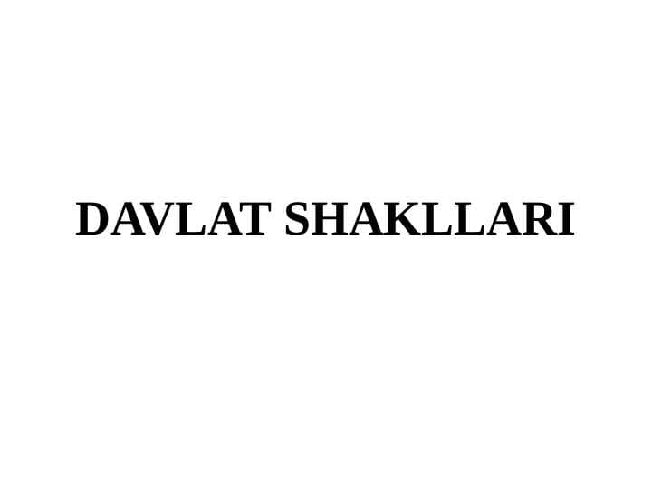 DAVLAT SHAKLLARI