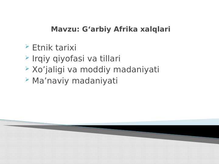 G‘arbiy Afrika xalqlari
