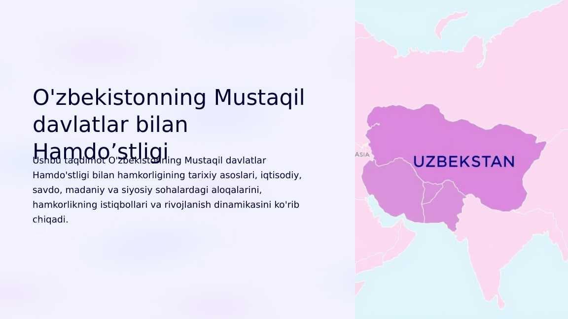 O'zbekistonning Mustaqil davlatlar bilan Hamdo’stligi