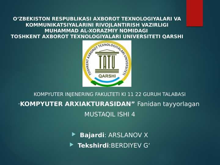 Parallel hisoblash texnologiyalari