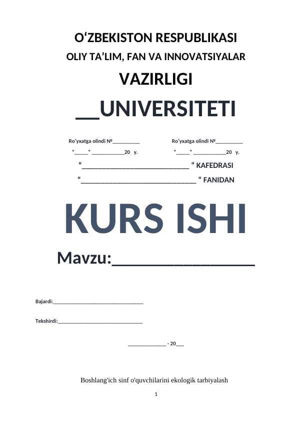 Boshlang'ich sinf o'quvchilarini ekologik tarbiyalash