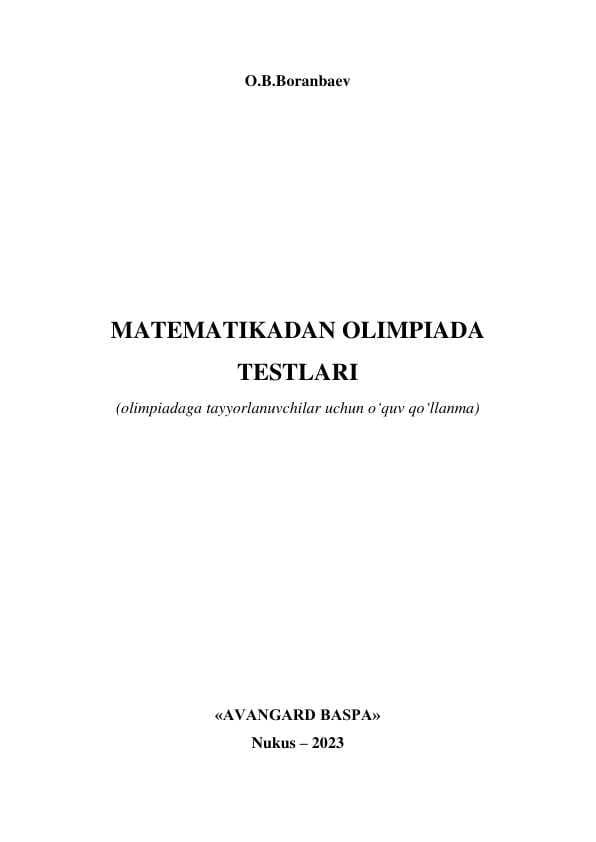 Matematika olimpiada test sinf
