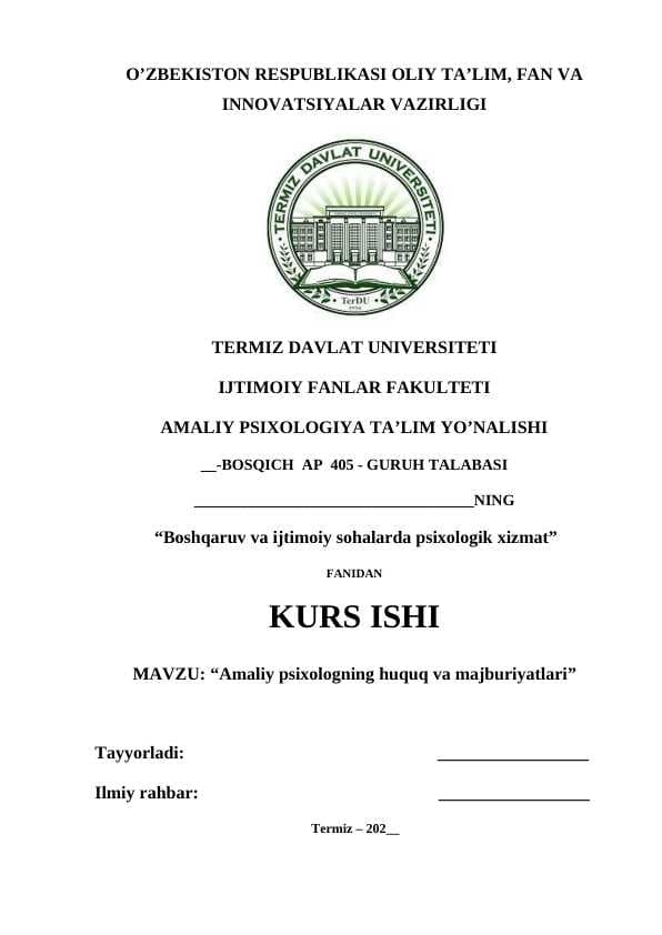 Amaliy psixologning huquq va majburiyatlari