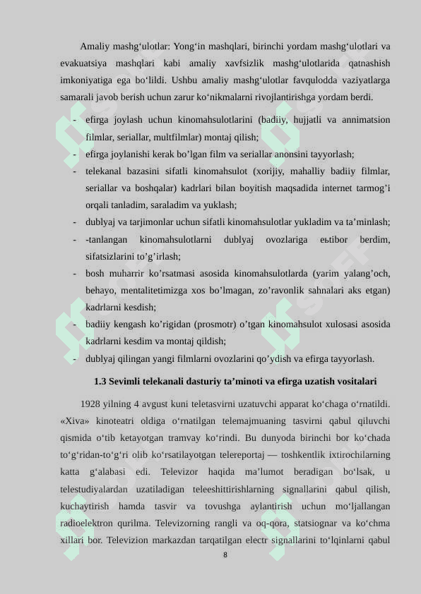 O‘quv amaliyoti hisoboti