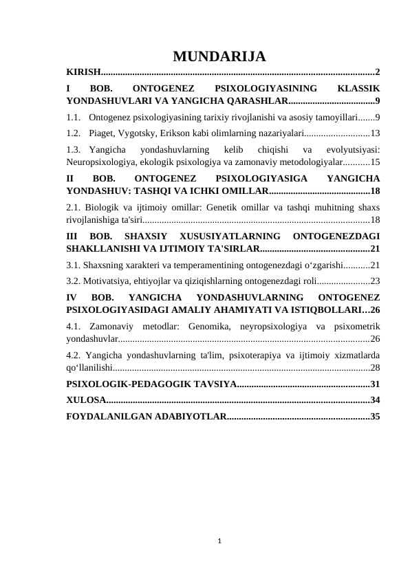 Ontogenez psixologiyasiga yangicha yondashish