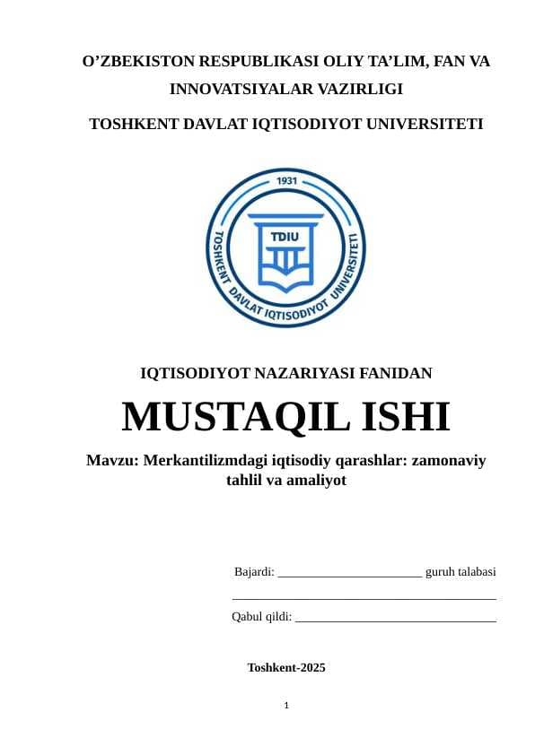 Merkantilizmdagi iqtisodiy qarashlar zamonaviy tahlil va amaliyot