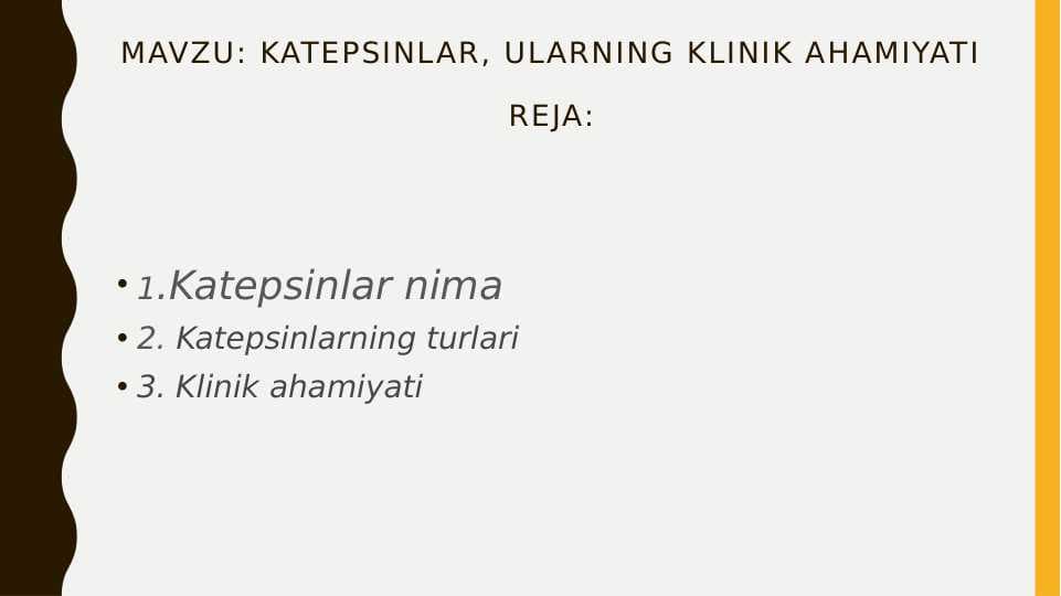 katepsinlar, ularning klinik ahamiyati