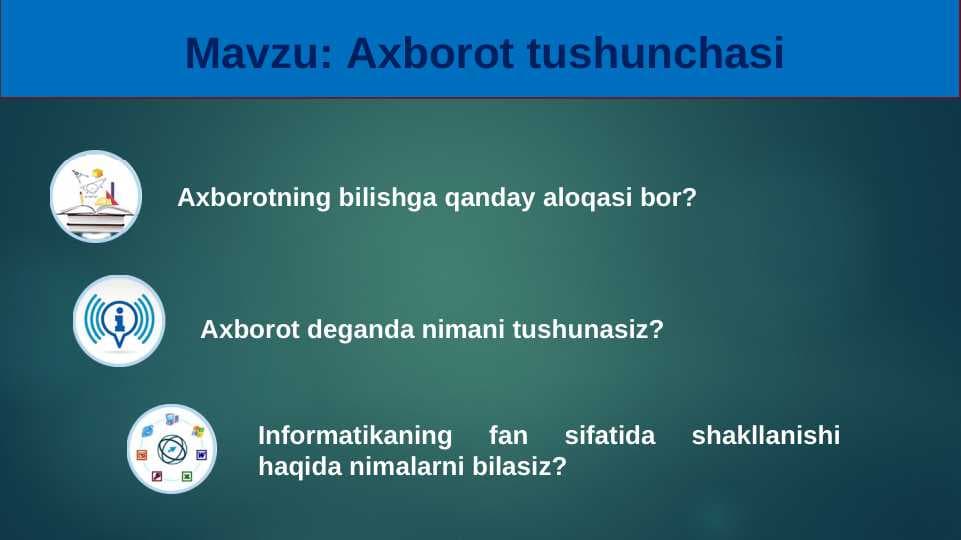 Axborot tushunchasi