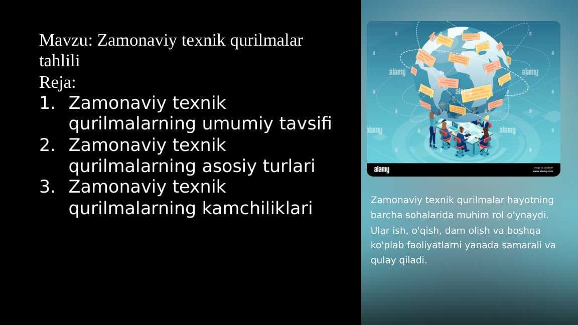 Zamonaviy texnik qurilmalar tahlili
