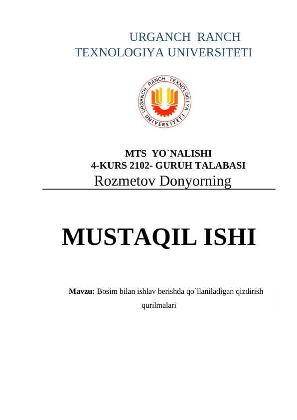 Bosim bilan ishlav berishda qo`llaniladigan qizdirish qurilmalari