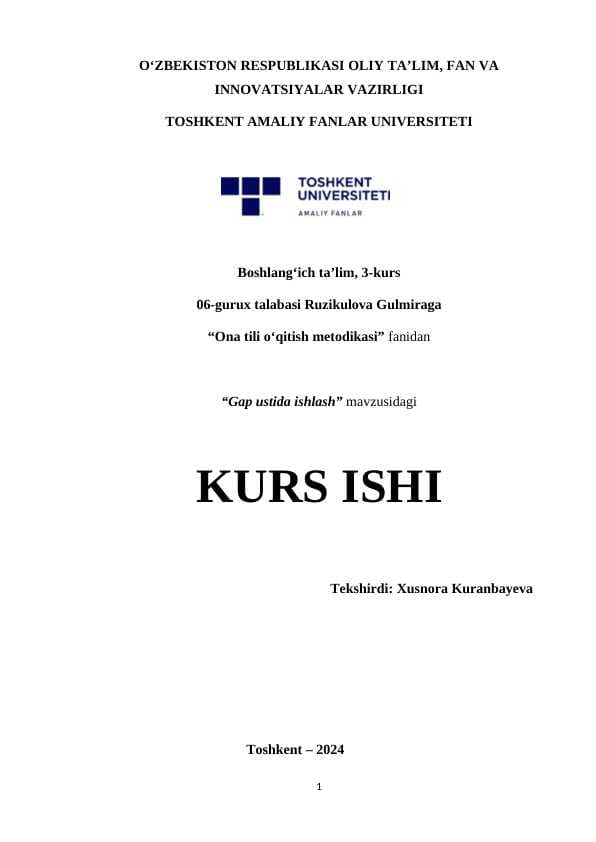 Gap ustida ishlash