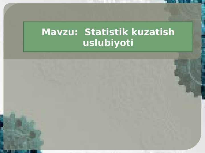 Statistik kuzatish uslubiyoti