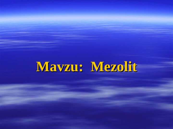 Mezolit