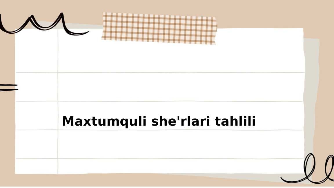 Maxtumquli she'rlari tahlili