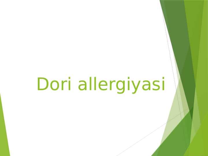 Dori allergiyasi