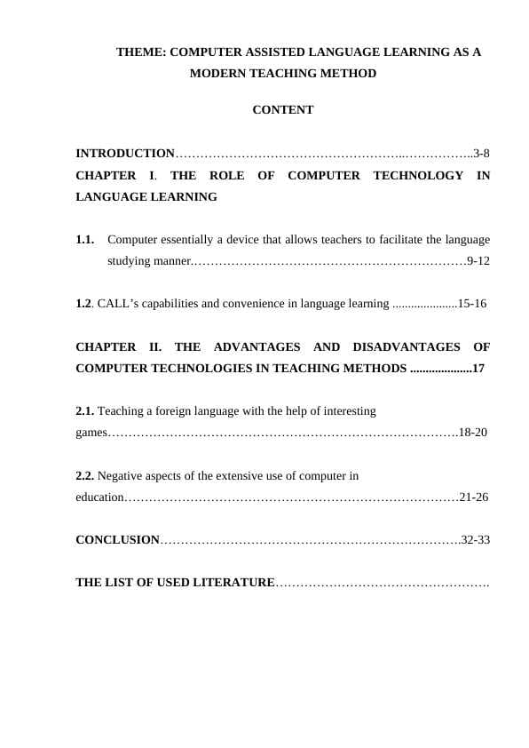 COMPUTER ASSISTED LANGUAGE LEARNING
