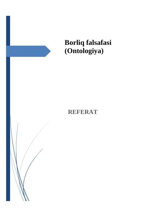 Borliq falsafasi (Ontologiya)