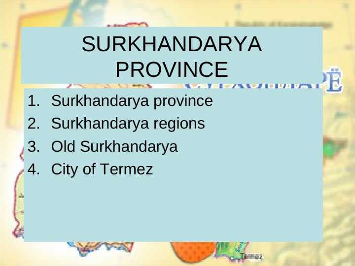 SURKHANDARYA PROVINCE