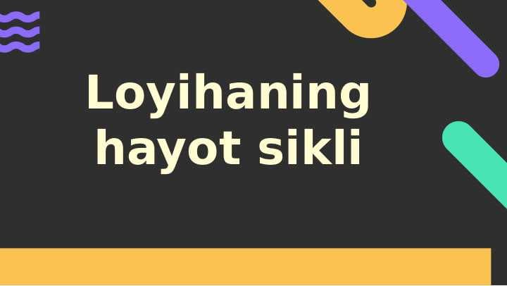 Loyihaning hayot sikli