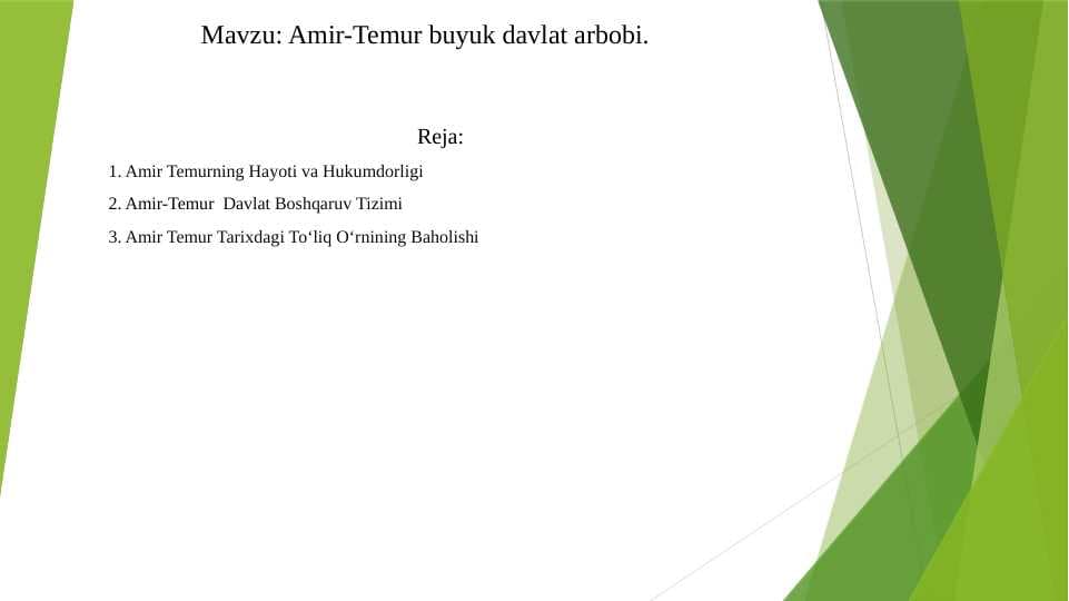 Amir-Temur buyuk davlat arbobi