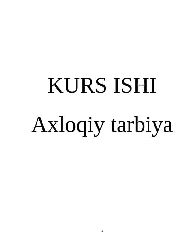 Axloqiy tarbiya