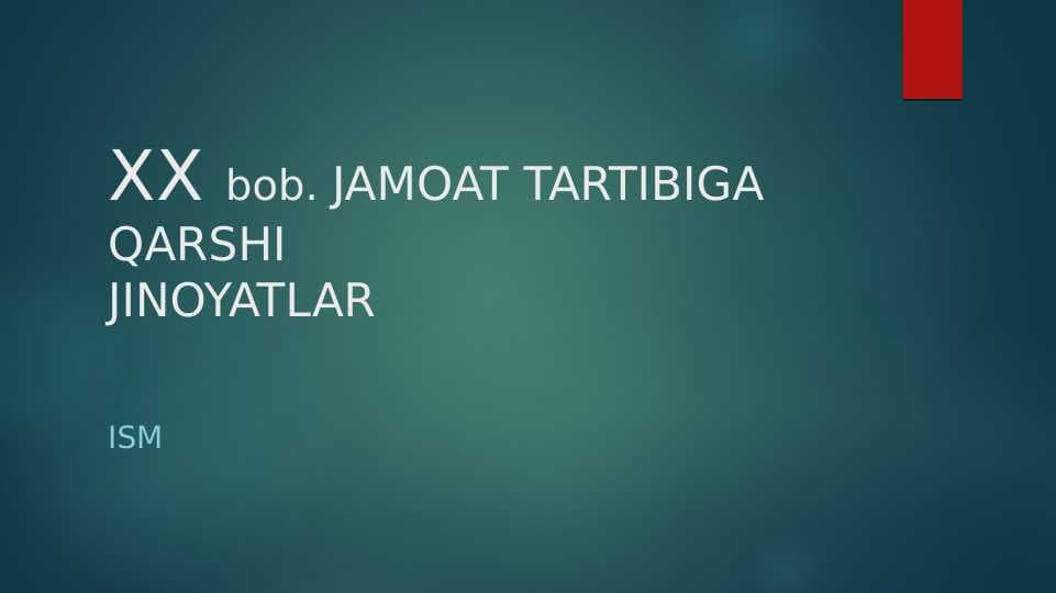 Jamoat tartibiga qarshi jinoyatlar