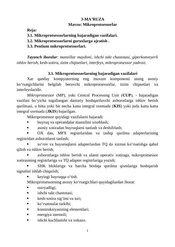 Mikroprotsessorlar