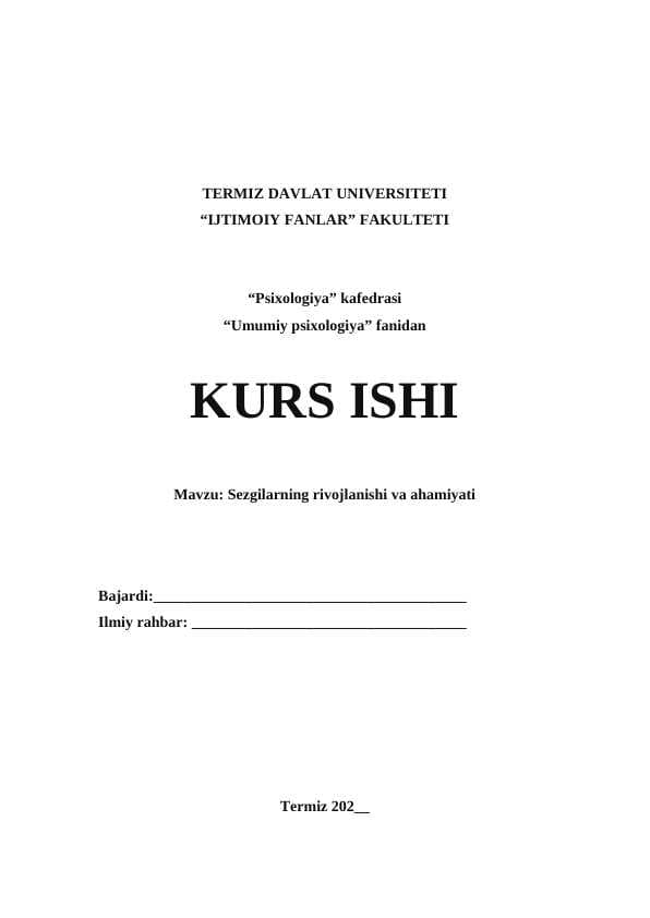 Sezgilarning rivojlanishi va ahamiyati