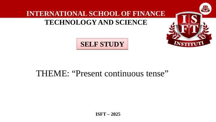Present continuous tense