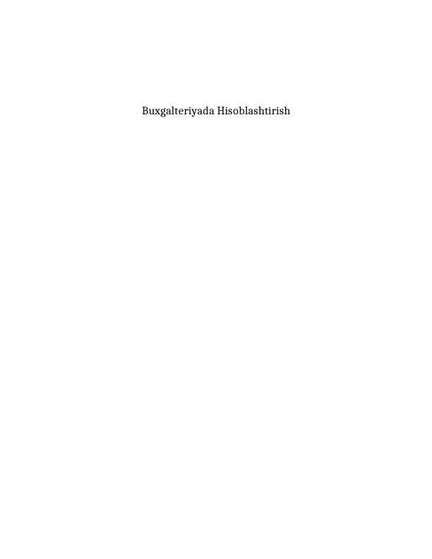 Buxgalteriyada Hisoblashtirish