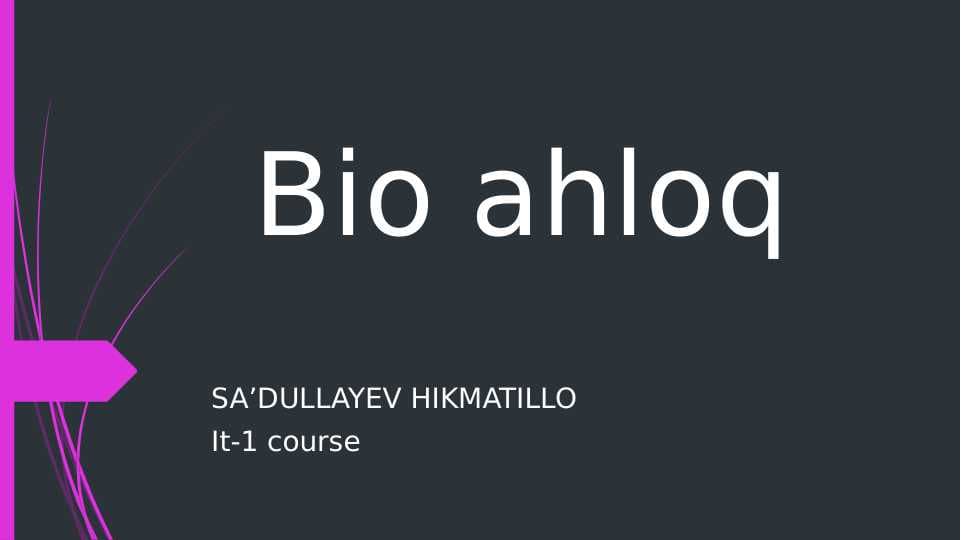 Bio ahloq