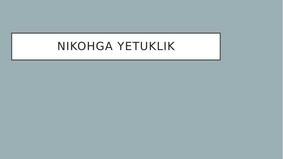 Nikohga yetuklik
