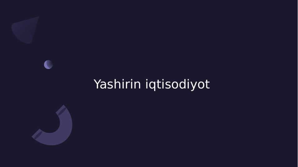 Yashirin (Xufyona) iqtisodiyot