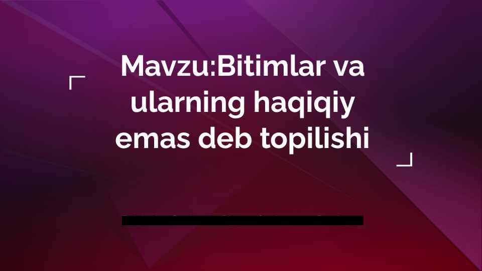 Bitimlar va ularning haqiqiy emas deb topilishi