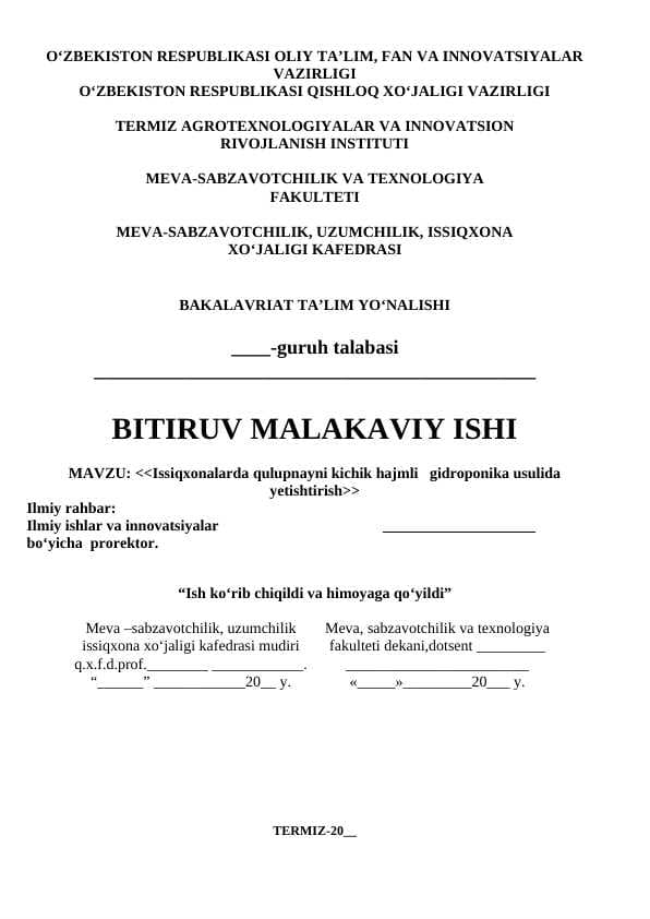 Issiqxonalarda qulupnayni kichik hajmli   gidroponika usulida   yetishtirish