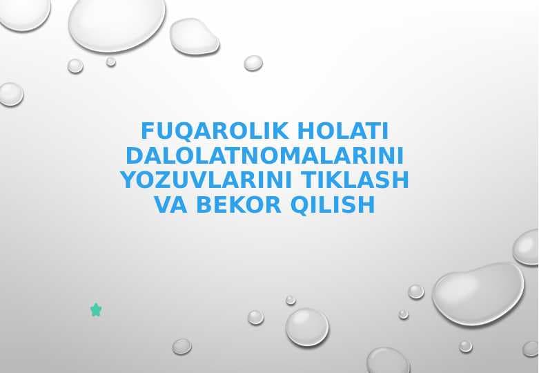 Fuqarolik holati dalolatnomalarini yozuvlarini tiklash va bekor qilish
