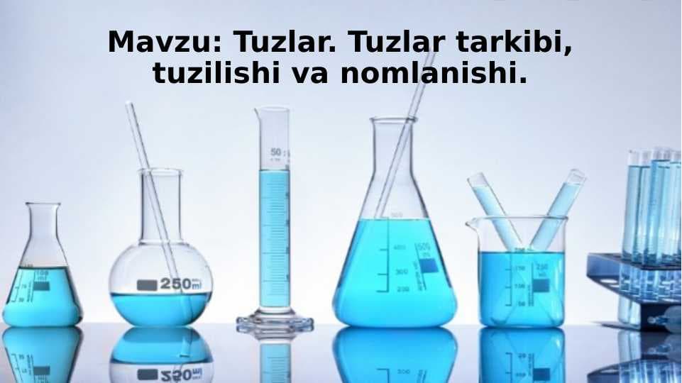 Tuzlar. Tuzlar tarkibi, tuzilishi va nomlanishi