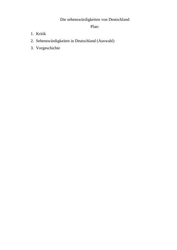 Die sehenswürdigkeiten von Deutschland