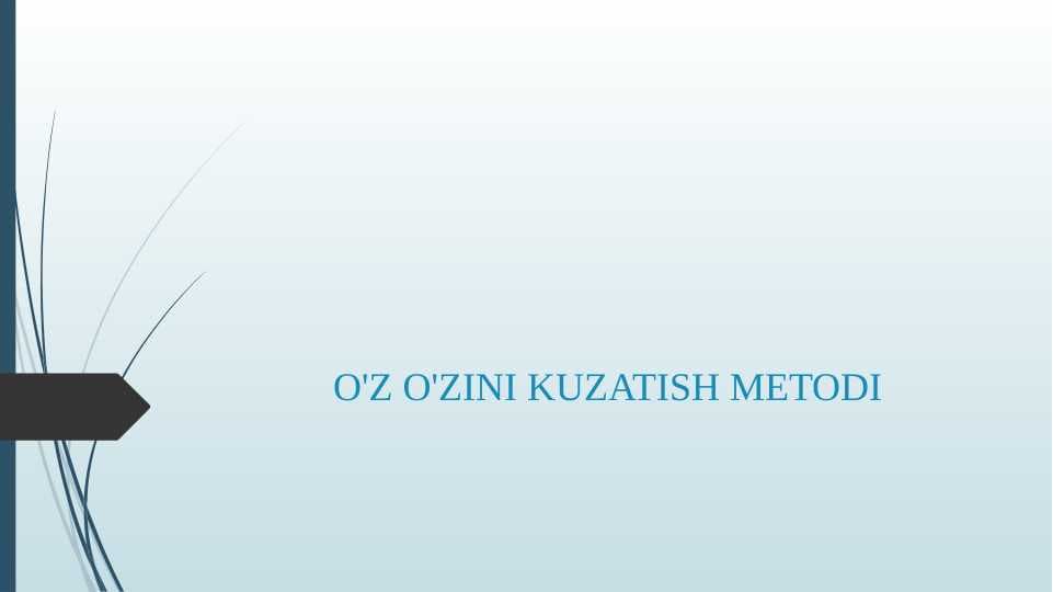 O'Z O'ZINI KUZATISH METODI